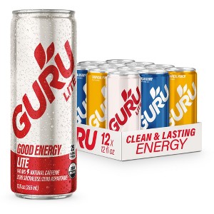 GURU VARIETY PACK ORGANIC ENERGY DRINK, 12OZ, PACK OF 12 - 1 of 4