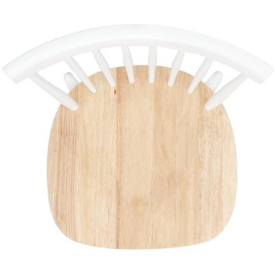 Windsor White/Natural Malaysian Oak Spindle Side Chair, Set of 2