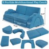 Nasitip 11pcs Modular Kids Play Couch,Sectional Sofa Floor Toddler Couch, Convertible Foam Floor Sofa,Lake Blue - 3 of 4