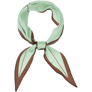 Elerevyo Women's Simple Striped Contrast Color Long Silky Rhombus Scarves Neckerchief 1Pc - 1 of 4