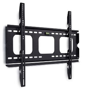 Mount-It! Low-Profile TV Wall Mount 1" Slim Fixed Bracket for 32, 40, 42, 48, 49, 50, 51, 52, 55, 60 inch TVs VESA Compatible up to 600 x 400 Black - 1 of 4
