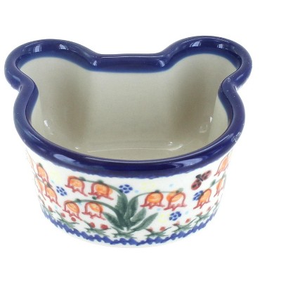 Blue Rose Polish Pottery Joy of Spring Mini Baker - Teddy Bear Shape