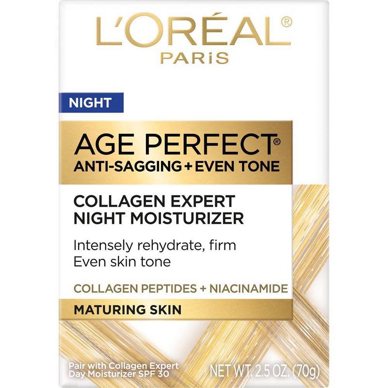 L&#39;Oreal Paris Age Perfect Collagen Expert Night Moisturizer for Face - 2.5oz, 3 of 11