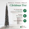 Home Heritage 7 Foot Prelit Artificial Pencil Christmas Holiday Tree with White LED Lights, Folding Metal Stand and Easy Assembly - image 3 of 4