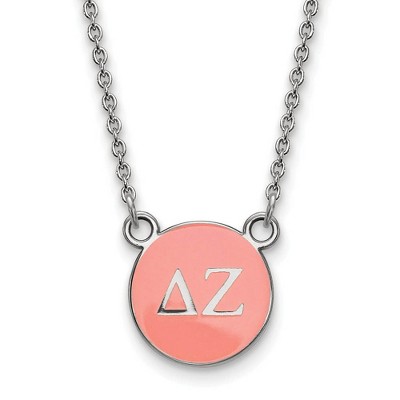 Black Bow Jewelry Sterling Silver Delta Zeta Greek Life Necklace 18 Inch