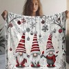 Lomsoe Christmas Gnome & Snowflake Print Flannel Blanket - All Seasons Soft and Warm Throw Blanket for Napping, Camping, Travel, Office, Home Decor - 3 of 4