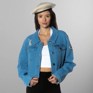 Women's Looney Tunes Bugs Bunny Denim Jacket - 1 of 4