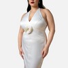Rebdolls Women's Gardenia Satin Halter Maxi Bodycon Dress - 4 of 4