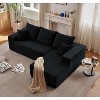 Dexmalle Modern Black Corduroy Upholstered L-Shape Sofa , Living Room - 3 of 4