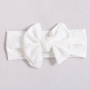 MyKids-USA Baby Solid Color Hollow Out Thin Breathable Bow Tie Hot Sale Headband - 1 of 4