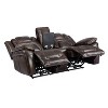 Oportuna Dual Power Console Loveseat Brown - Steve Silver Co. - 2 of 4