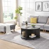 Airsurfer Round Charcoal Gray Coffee Table Contemporary Round Storage Coffee Table Living Room Centerpiece for Modern Living Spaces - 4 of 4
