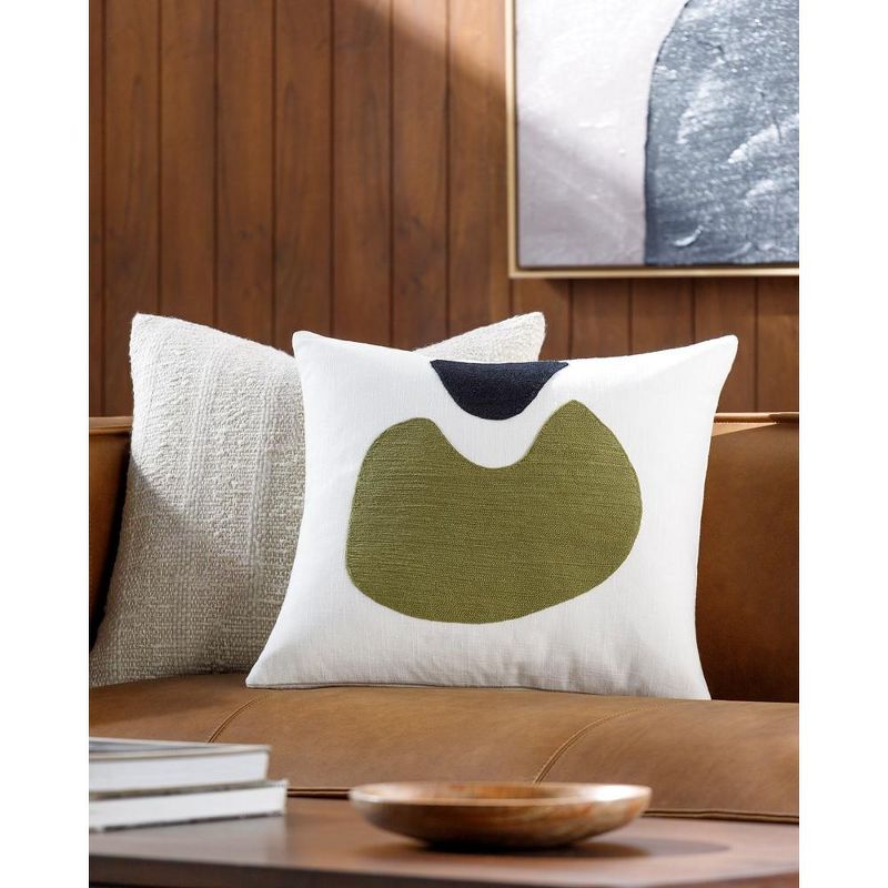 Mark & Day Patria Modern White/Olive Throw Pillow, 2 of 4