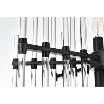 Sienna Black and Clear Crystal 6-Light Modern Pendant