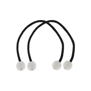 Unique Bargains Magnetic Buckle Large Faux Pearl Curtain Strap Polyester Rare Earth Magnet 2 Pcs - 1 of 4