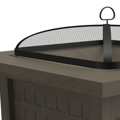Four Seasons Courtyard 30" Bronze Slate Top Wood Burning Fire Pit Table