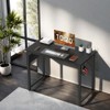 Sevobal Desks Game Computer Desk With Metal Frame And Wooden Tabletop, Home Office Modern Simple Style PC Table, Brown, 40"*19.7"*29.8" - 2 of 4