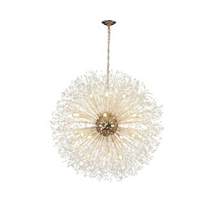 LLHZSY Contemporary 16/20-Light Glam Firework Crystal Chandelier Dandelion Pendant Light Fixture-Gold-31 1/2" or 39 2/5 in.W - 1 of 4