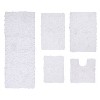 Bell Flower Collection Tufted Bath Rugs, Extra Soft and Absorbent, Non-Slip Bath Mats, Machine Washable Bathroom Mats, 5 Pcs Set with Runner, White - 2 of 4