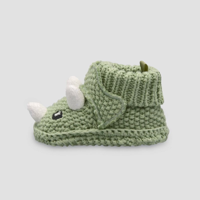 Carter&#39;s Just One You&#174; Baby Boys&#39; Knitted Dino Slippers - Green, 4 of 9