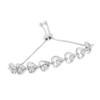 Haus of Brilliance Sterling Silver Diamond Woven Heart Bolo Bracelet - 3 of 4