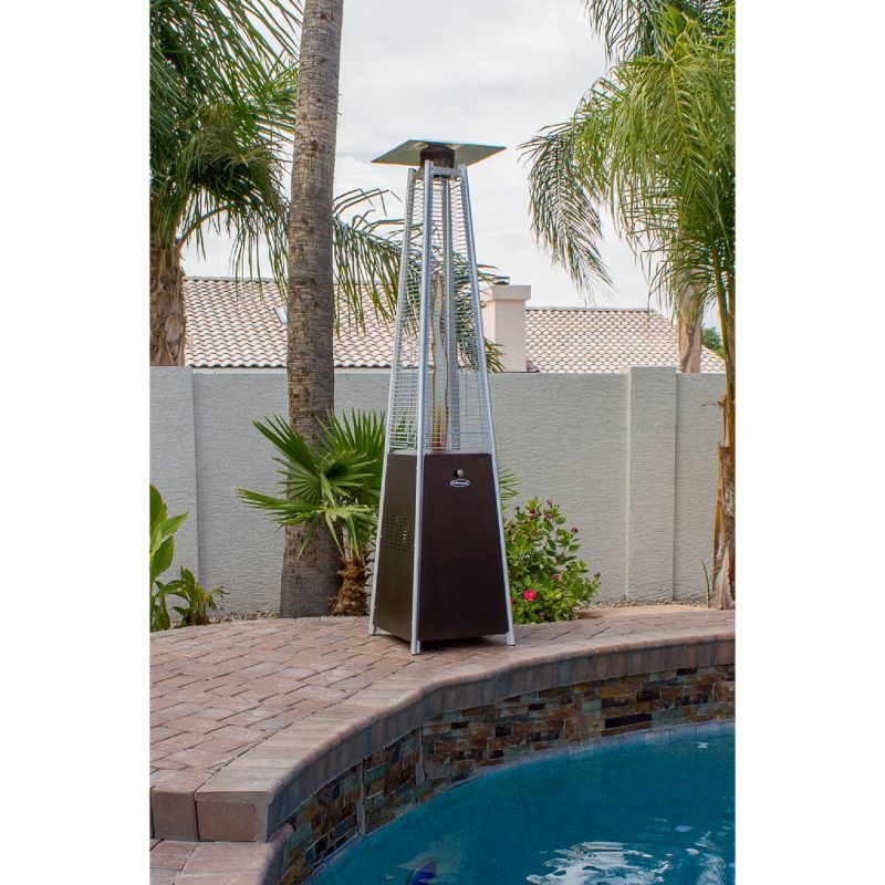 Hammered Metal Tall Glass Tube Portable Patio Heater - Golden Bronze - AZ Patio Heaters, 6 of 10