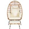 Dexmalle Patio Wicker Egg Chair Lounge Basket with Cushions and Ottoman for Indoor Outdoor - 4 of 4