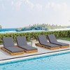 Outdoor Chaise Lounge Chair with 6-Position Adjustable Backrest,Acacia solid wood,TEAK COLOR - 4 of 4