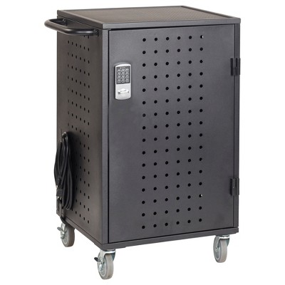 ECR4Kids Laptop and Tablet Charging Cart | 32 Device Recharge Station with Keypad Locking Door