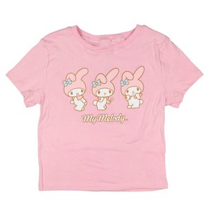 Hello Kitty Women's My Melody 3 Pose Cropped Junior's Adult T-Shirt - 1 of 3