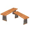 Christopher Knight Home Tori Outdoor Acacia Wood and Rattan Bench with Slatted Seat - 2 of 4