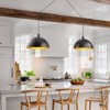 Rennnsan Esthira 54"W 2-Light Unique Statement Dome Linear Modern Dimmable Kitchen Island Pendant in Black - 2 of 4