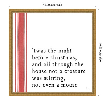 Amanti Art Simple Christmas I by Laura Marshall Canvas Wall Art Print Framed 16 x 16-in.