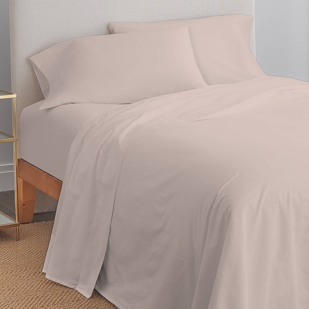 Color Sense Full 300 Thread Count Cotton Sateen Sheet Set Peach: Luxury Bedding, OEKO-TEX Certified