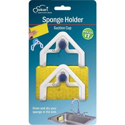 Jokari Sponge Holder with Suction Cup for Kitchen Sink and Bath Tubs 12 Pack