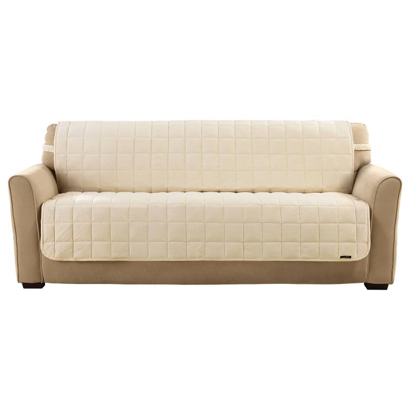 Deluxe Pet Armless Sofa Furniture Cover Ivory - Sure Fit, 3 of 4