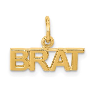 Black Bow Jewelry 14k Yellow Gold Polished Brat Charm or Pendant, 15mm - 1 of 4