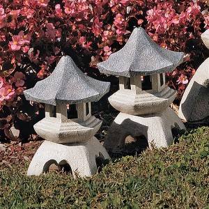 Design Toscano Pagoda Lantern Sculpture: Set of Two Medium - 1 of 4