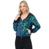 Anna-Kaci Women's Zip-Up Hoodie Jacket with Allover Sequin Embellishments and Ribbed Trim - 3 of 4