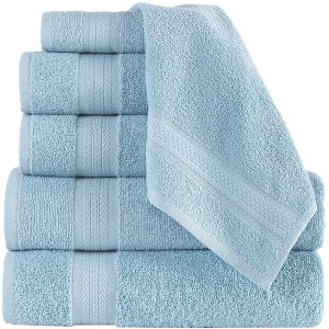 REGAL RUBY, 6 Piece Towel Set, 2 Bath Towels 2 Hand Towels 2 Washcloths, Soft and Absorbent, 100% Turkish Cotton Towels for Bathroom Shower - 1 of 4