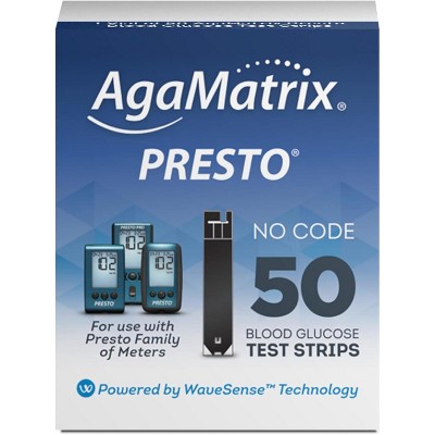 AgaMatrix WaveSense Presto Test Strips, 50 Count Box