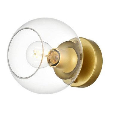 Elegant Lighting Rogelio 1 light Brass and Clear Bath Sconce