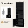 Costway 71" Farmhouse Bookcase with Doors with 6 Shelves & 2-Door Cabinet for Bedroom White/Black - 3 of 4