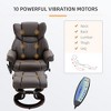 Faux Leather Massage Recliner Chair with Ottoman, 10-Point Vibration, Remote Control, and 360¡ã Swivel Wood Base - 4 of 4
