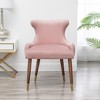 Dexmalle Contemporary Velvet Upholstered Nailhead Trim Accent Chair, Pink - 3 of 4
