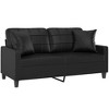 vidaXL 2-seater Sofa Black 75% Polyvinylchloride, 20% Polyester, 5% Cotton - 2 of 4