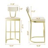 Bar Stools Set of 2 -Luxury Bar Stools, 24 Inch Seat Counter Height Bar Stools, Upholstered Velvet Barstools for Kitchen Island,Home Bar,Bar Pub-White - 2 of 4
