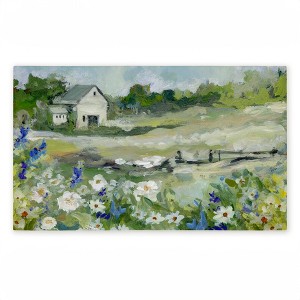 Stupell Industries Barn With White Flowers Printed Outdoor Door Mat, design by Susan Winget, 18"x30" - 1 of 4