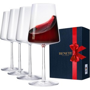 BENETI Handmade in Germany Crystal Wine Glasses Set of 4, 17oz, Long Stem - 1 of 4