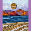 Girl's Design By Humans Beach Landscape Stain Glass By Maryedenoa T-Shirt - 2 of 3